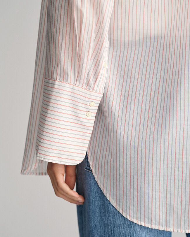 Relaxed fit randig skjorta med bred manschett