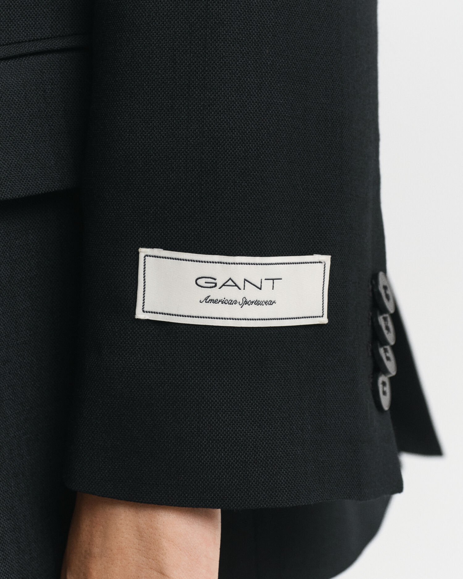 Relaxed fit dubbelknäppt panamavävd kavaj i ullblandning