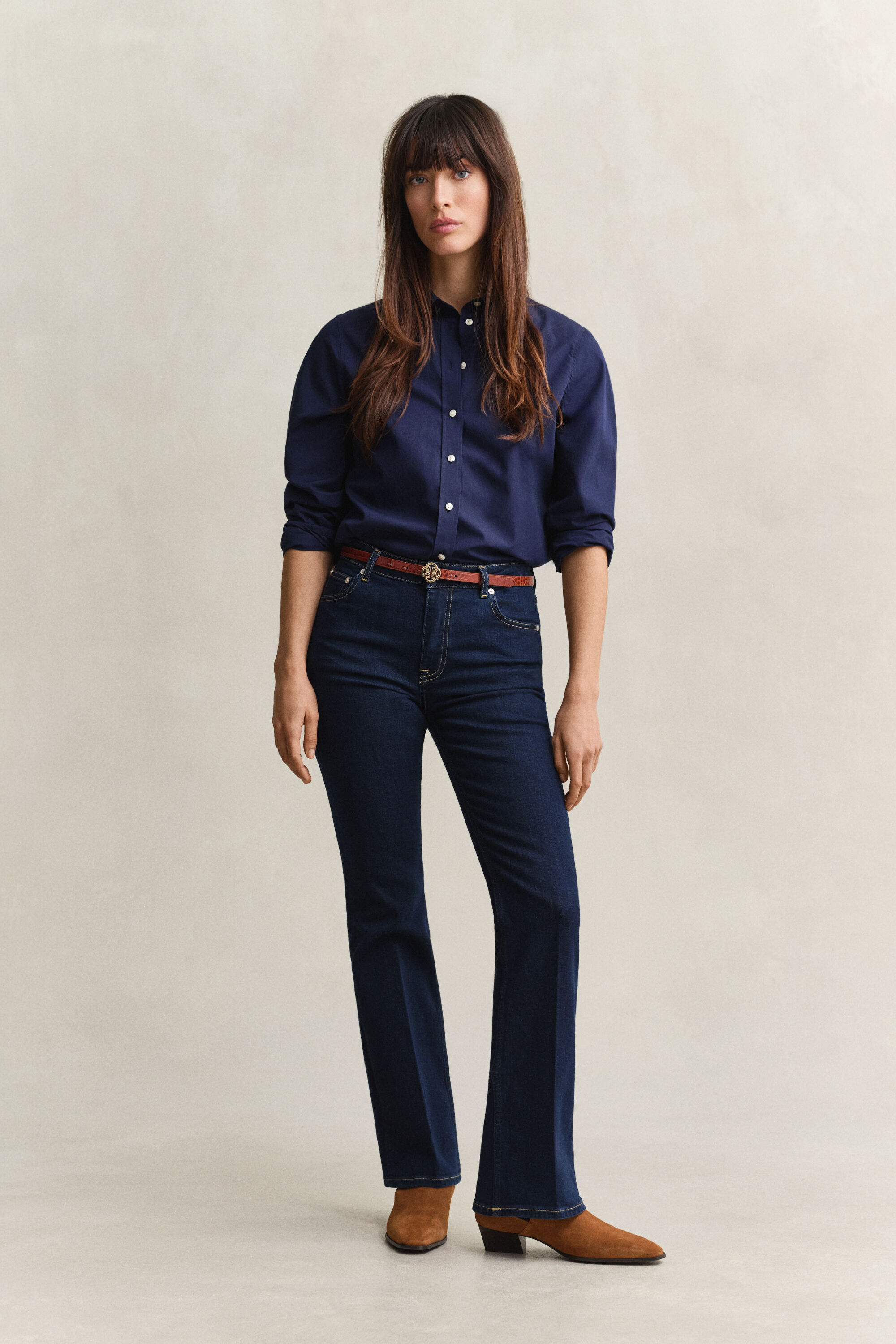 Slim utställda stretchjeans