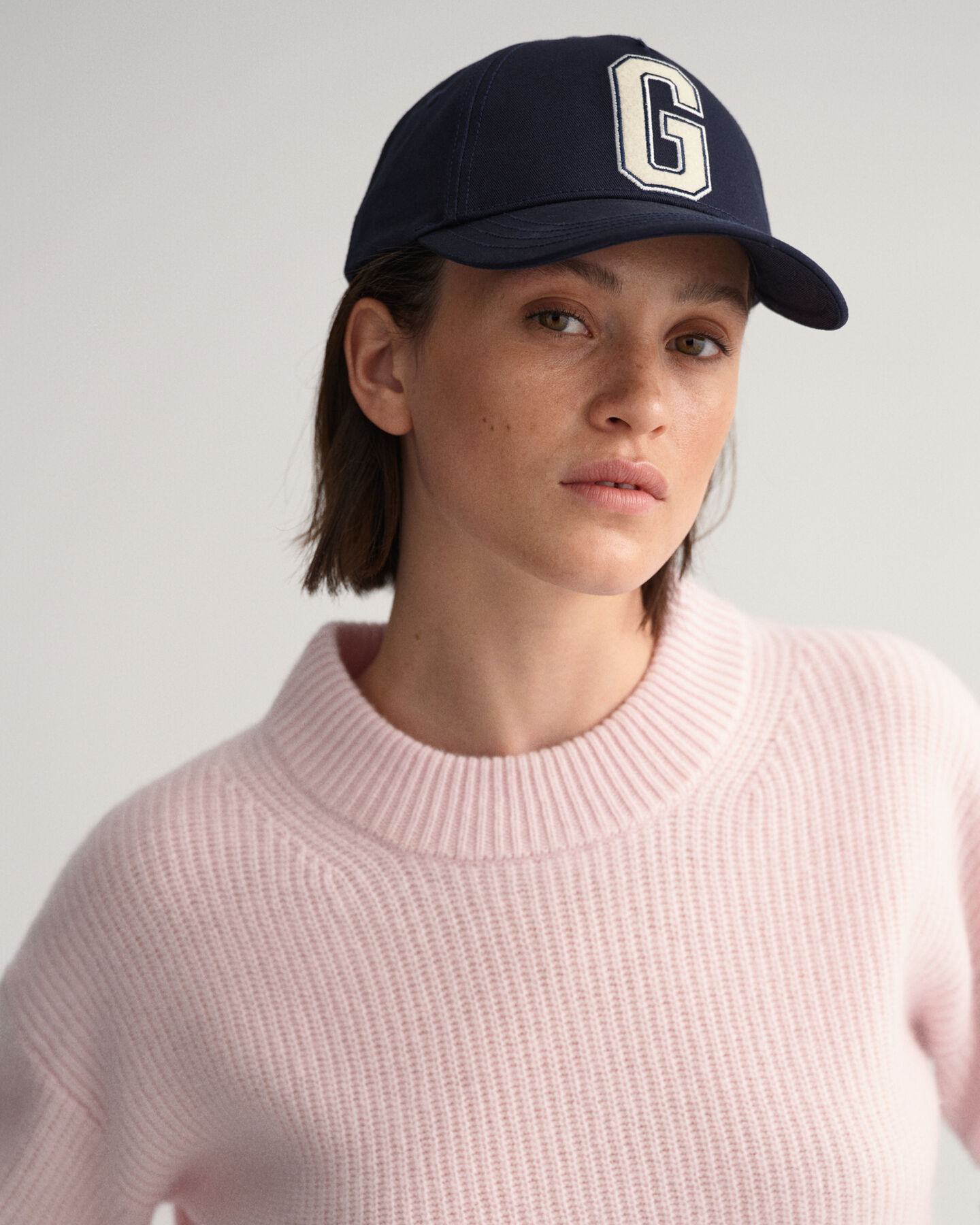 Ribbstickad crew neck tr&ouml;ja i ull