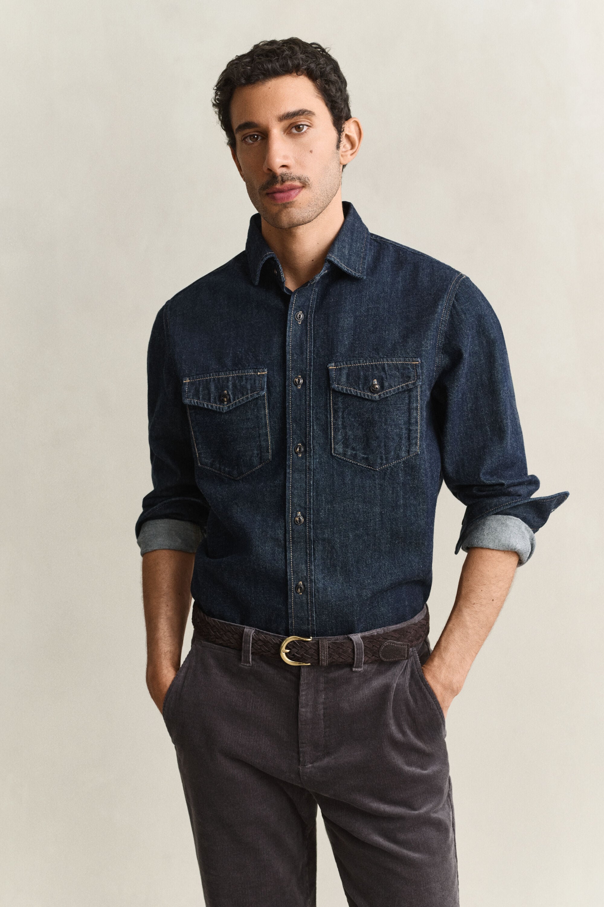 Denimskjorta med stadkant