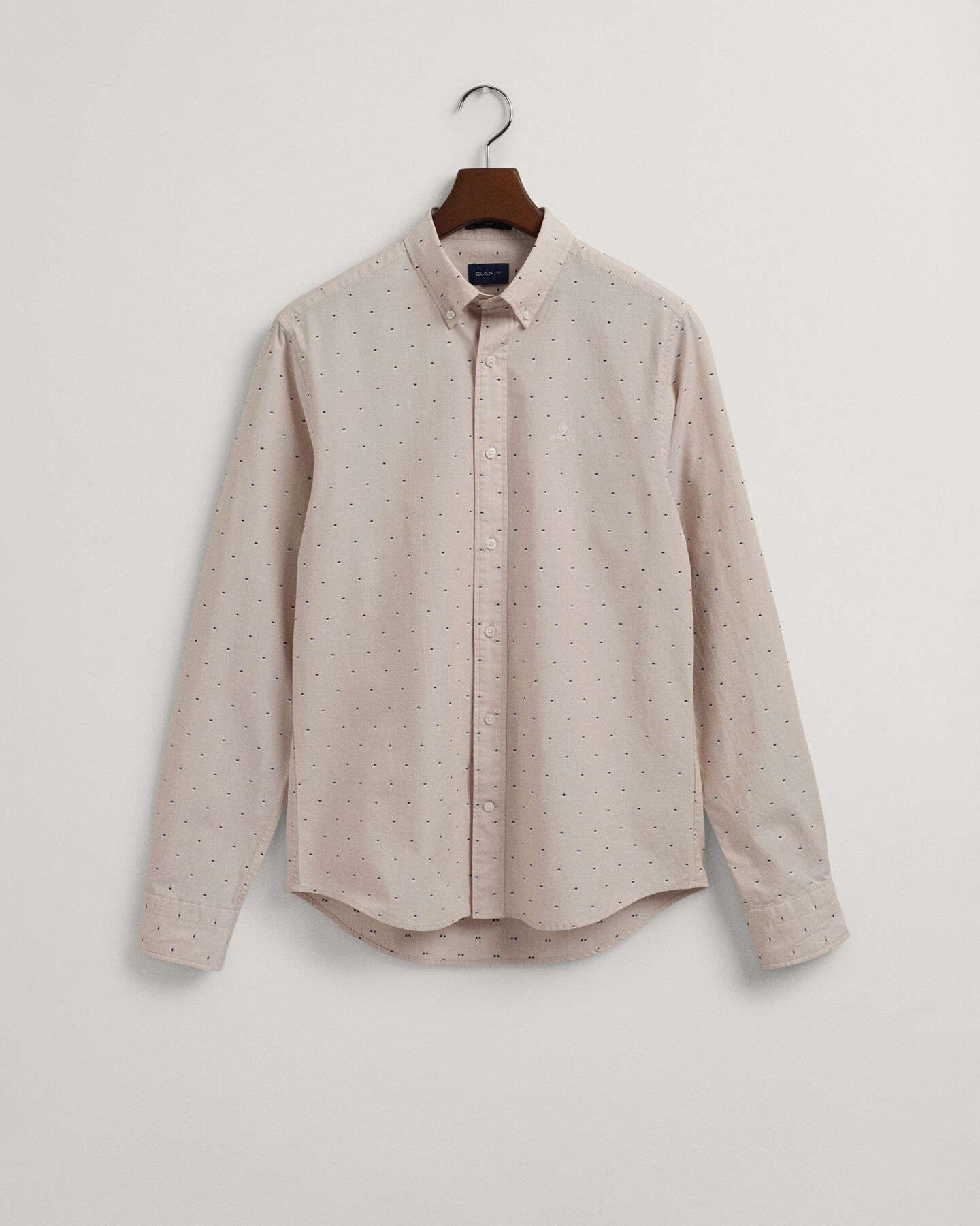 Slim fit prickig dobbyskjorta