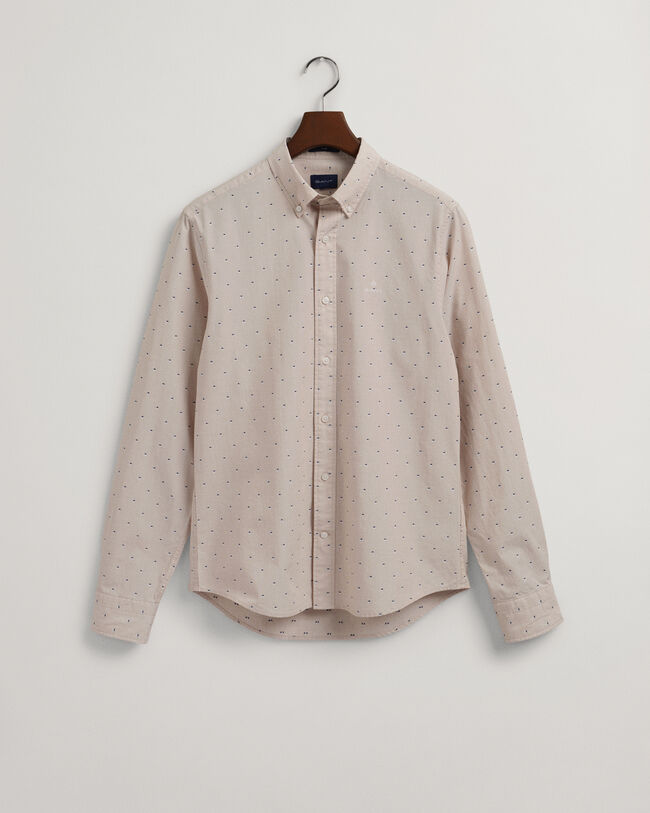 Slim fit prickig dobbyskjorta