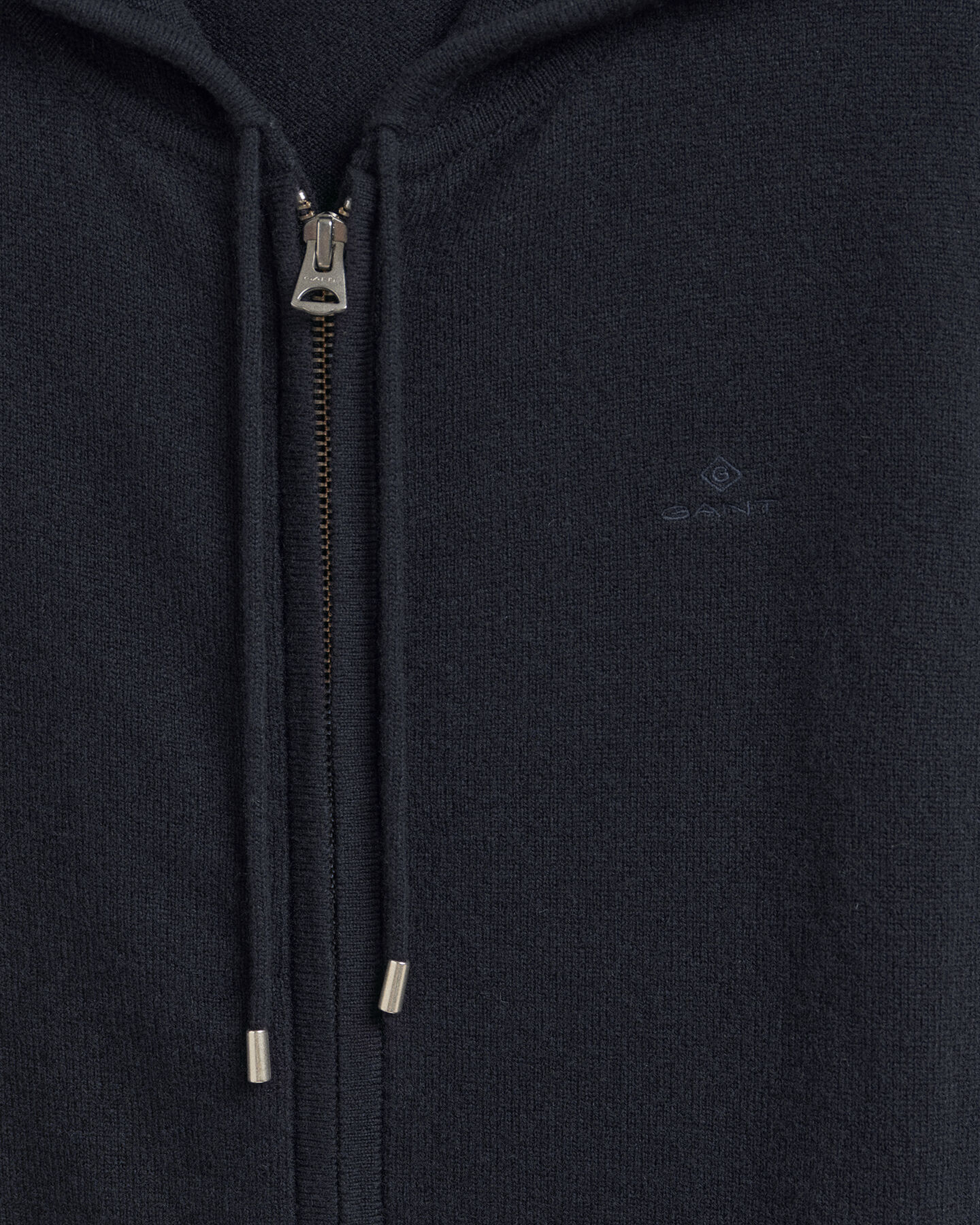 Hoodie med dragkedja i superfin lammull