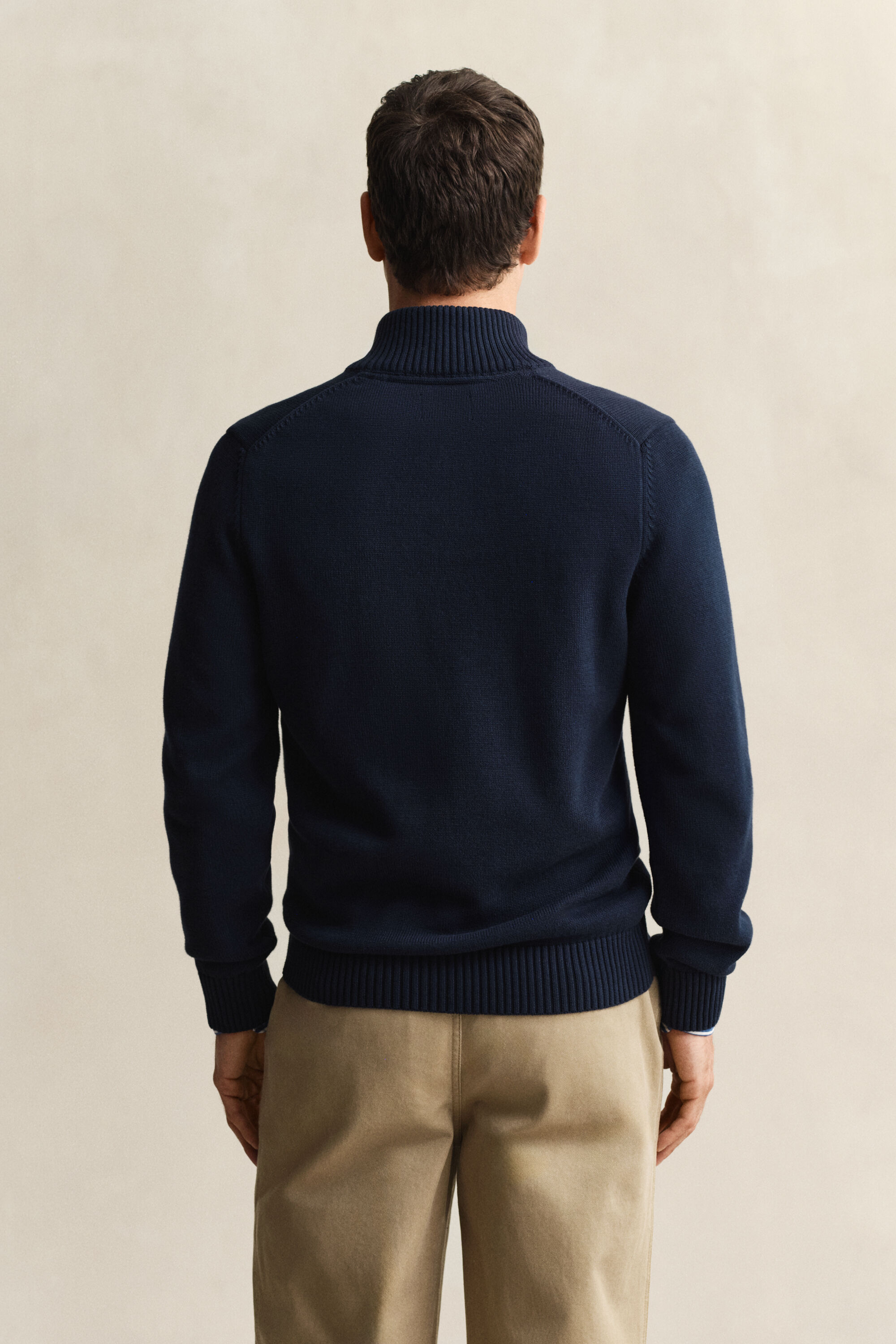 Casual Cotton tröja med dragkedja vid halsöppningen