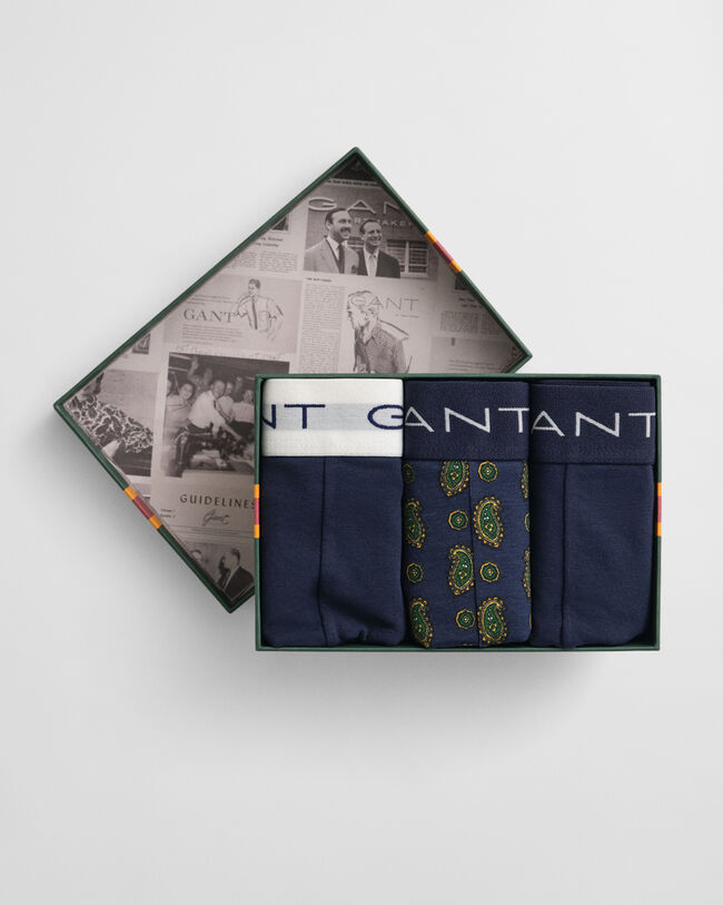 Trepack paisleymönstrade kalsonger i presentförpackning