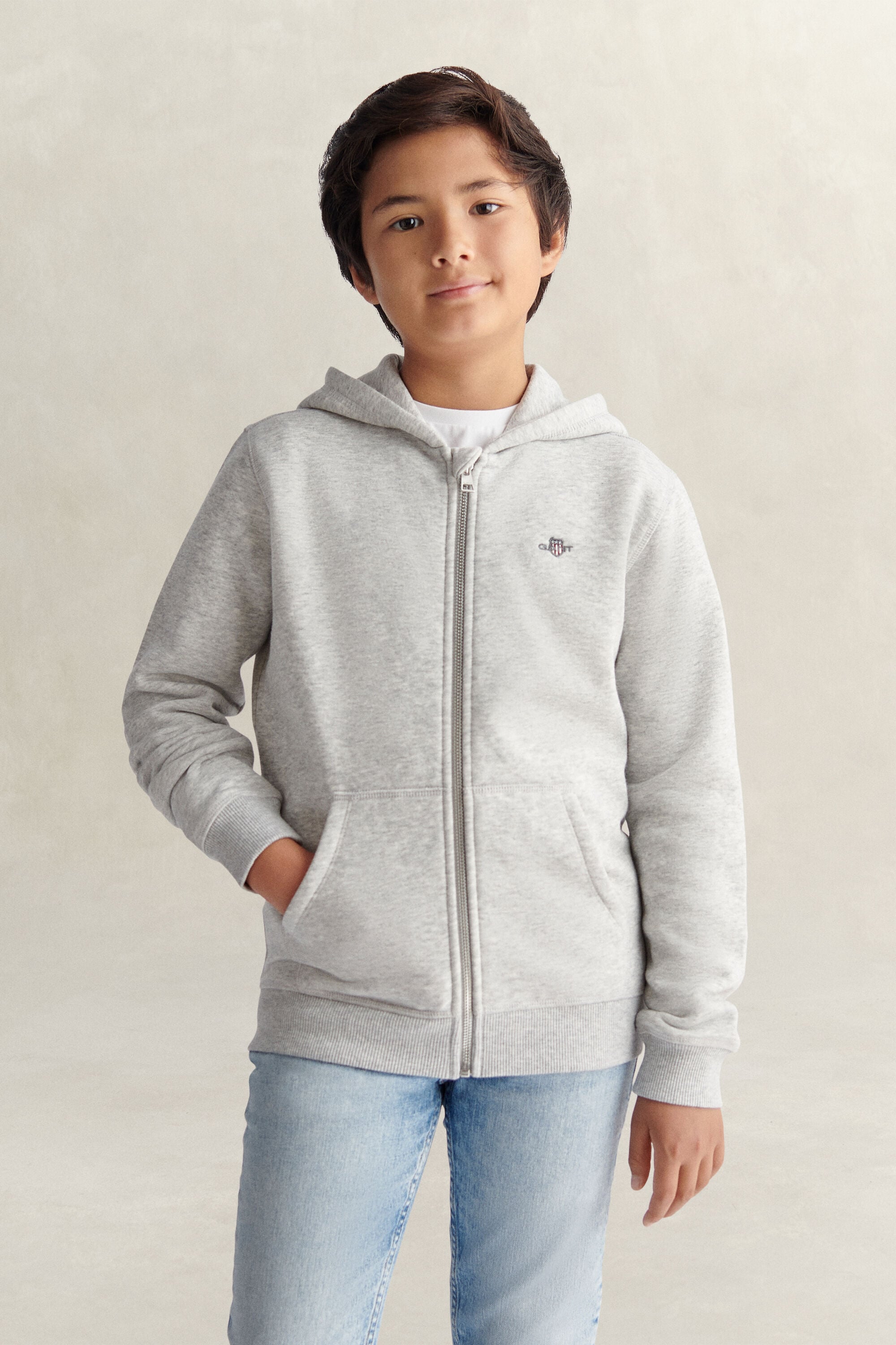 Teens Shield hoodie med dragkedja
