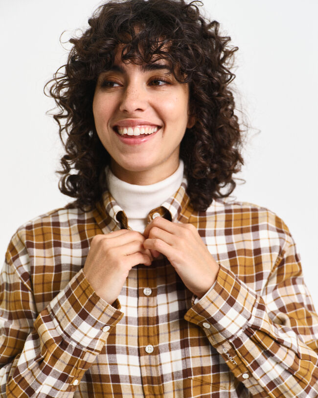 Relaxed fit rutig flanellskjorta