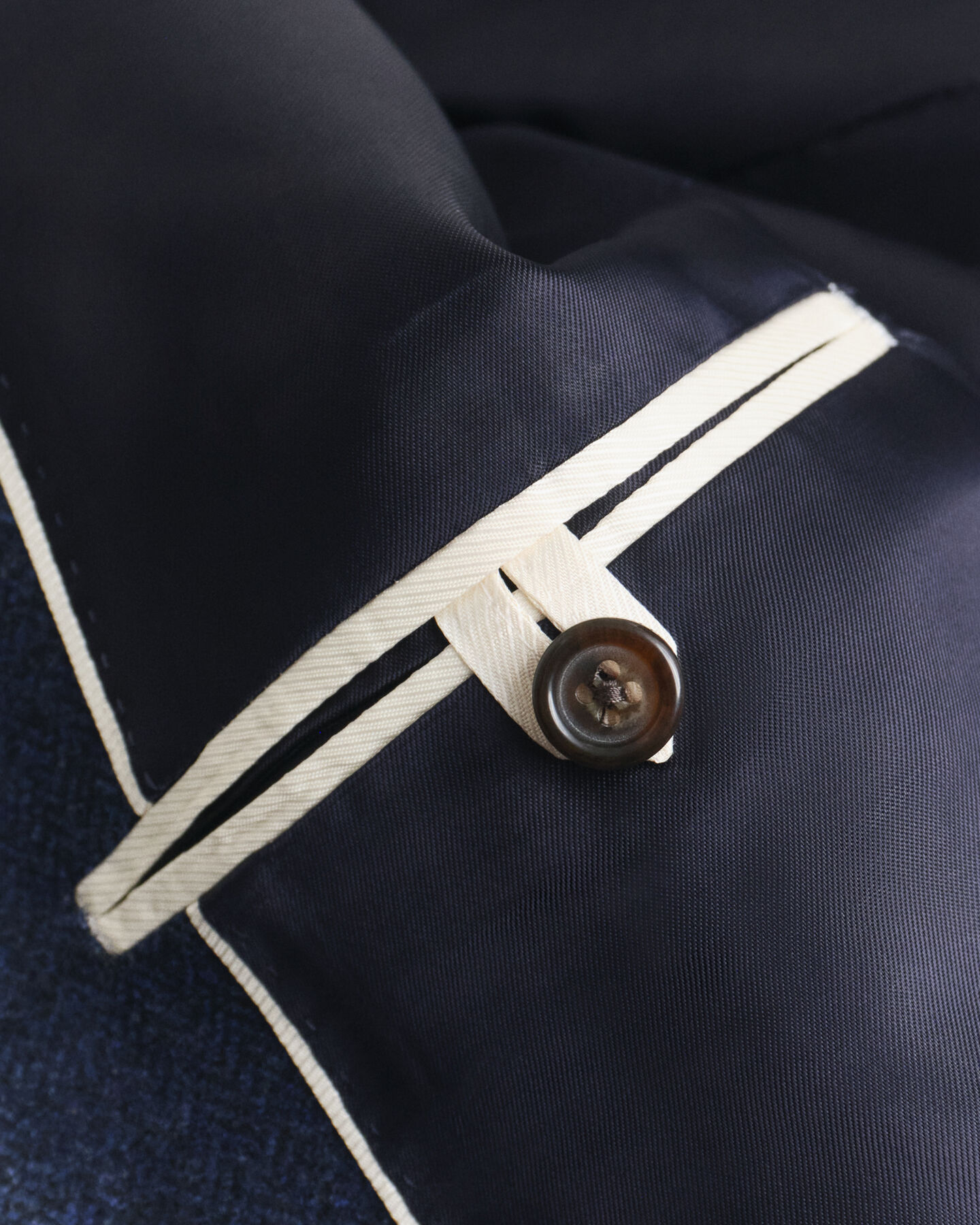 Slim fit kostymkavaj i flanell med fiskbensmönster