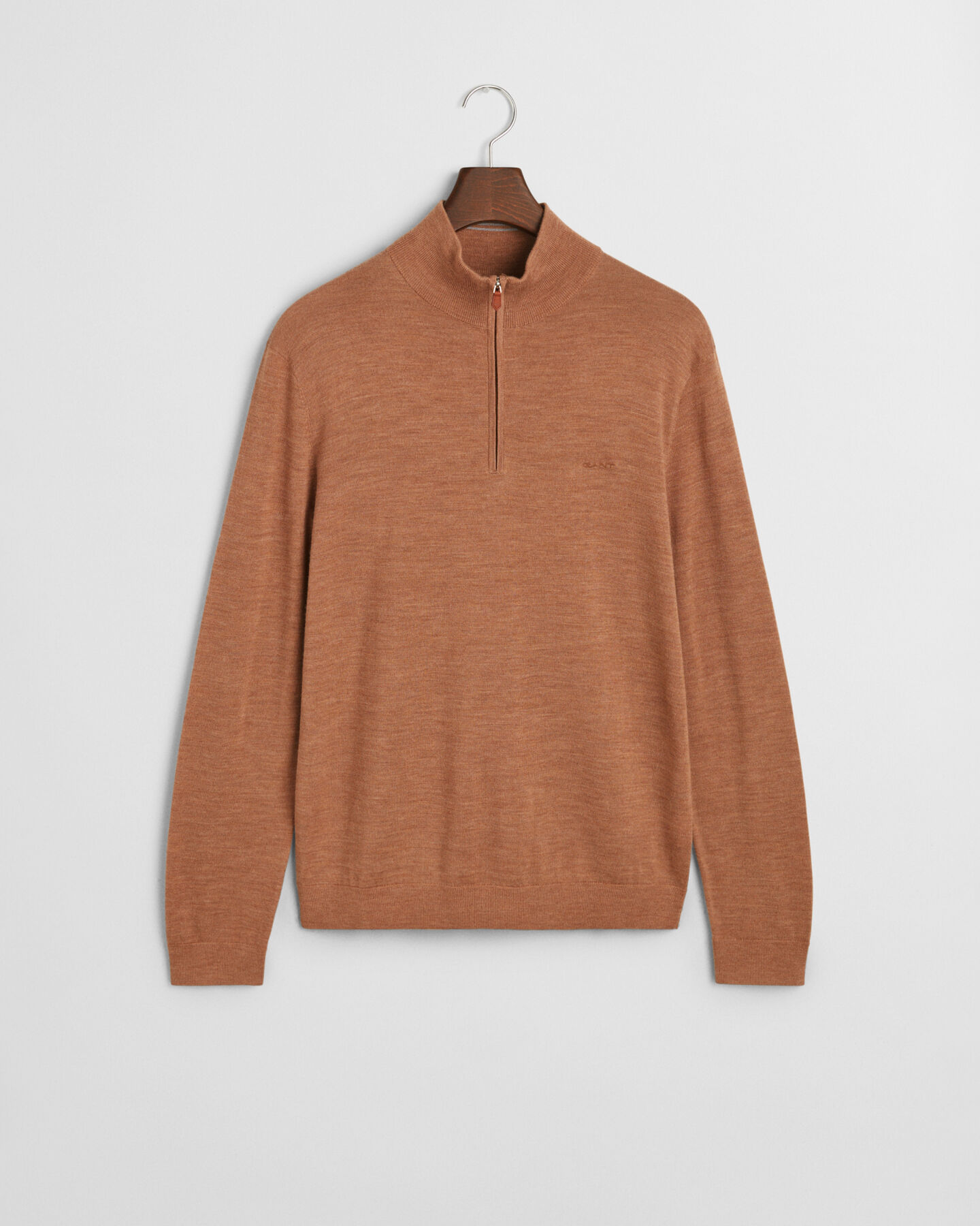 Tröja med halv dragkedja i extra fin merinoull