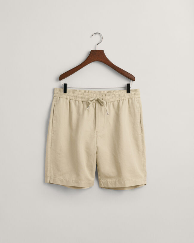 Shorts i bomull och linne