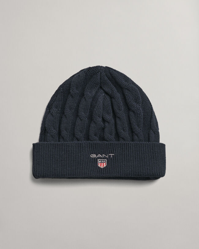 Baby kabelstickad bomullsmössa