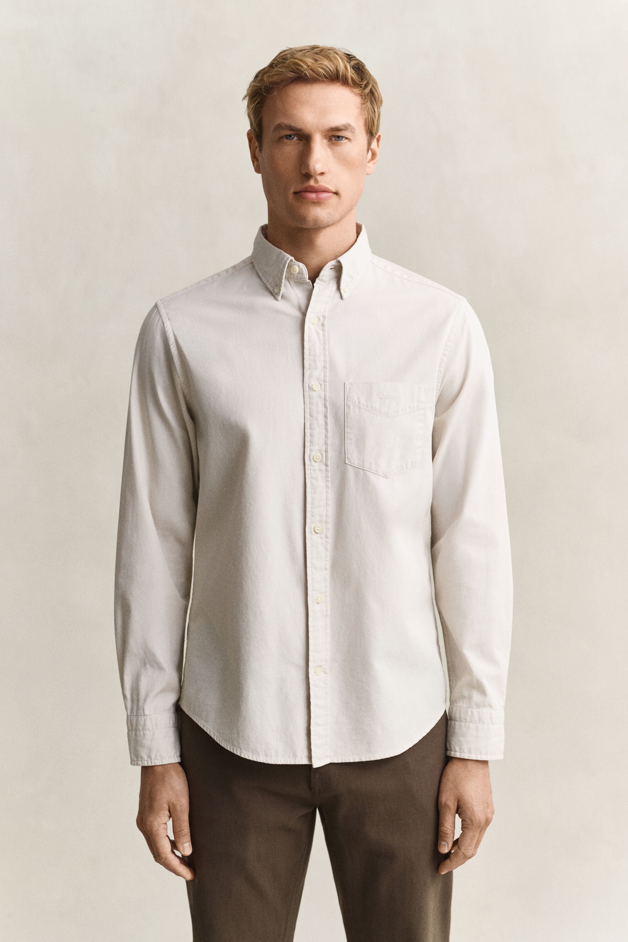 Regular fit twillskjorta