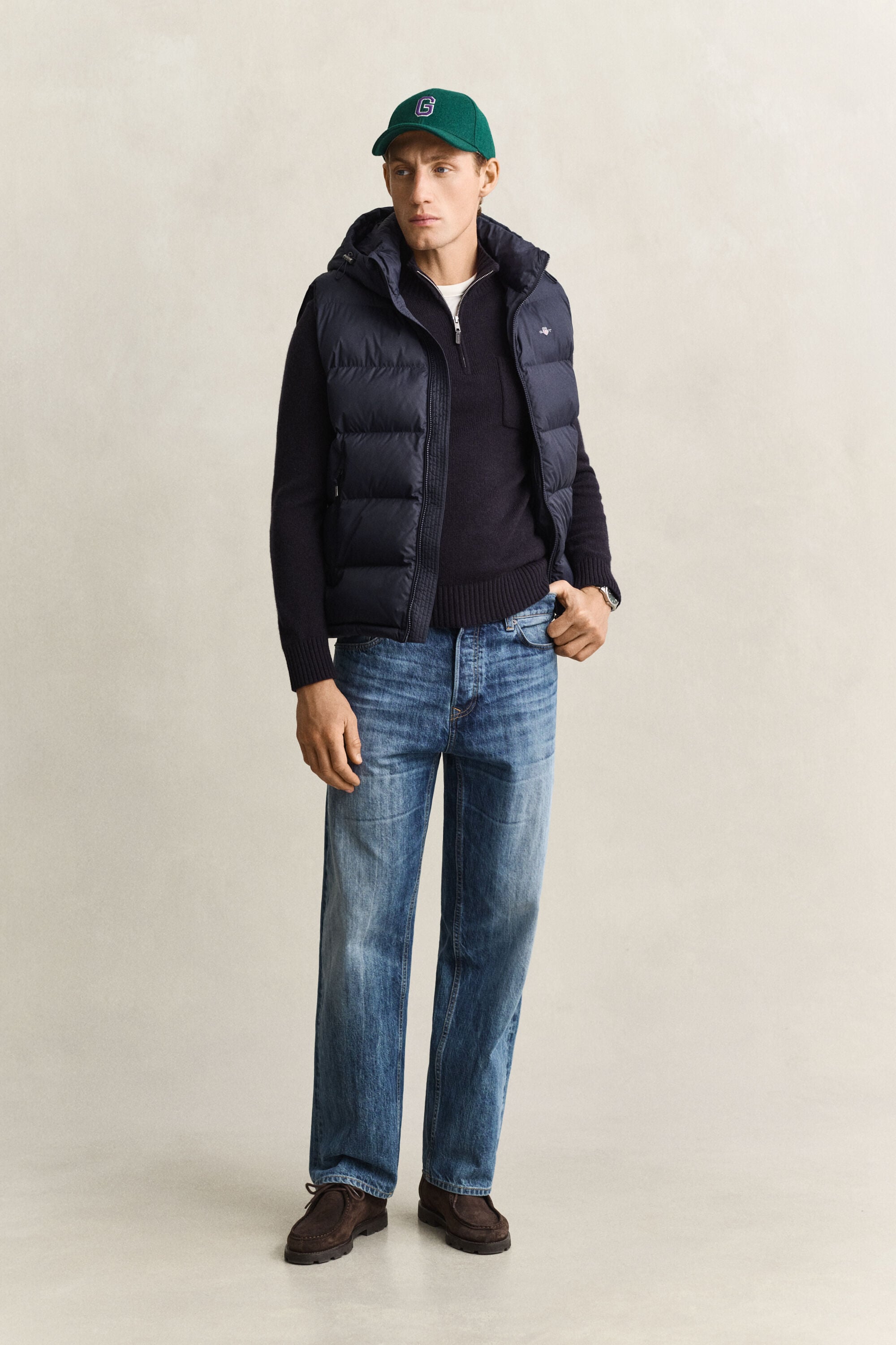 Kashmirtröja med half-zip