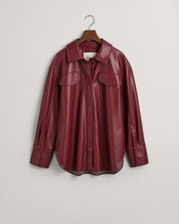 Skjortjacka i fuskskinn