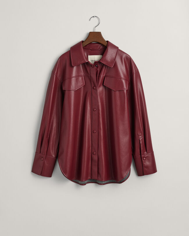 Skjortjacka i fuskskinn