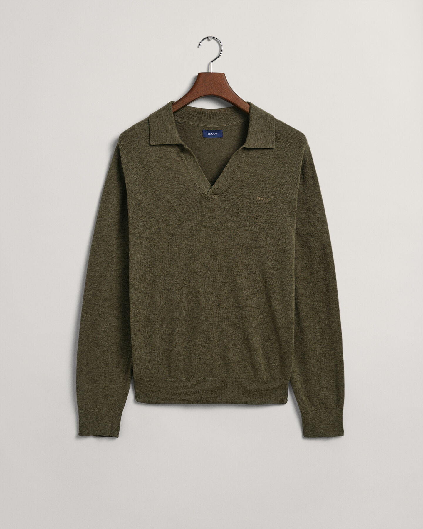 Pikétröja i bomull och linne