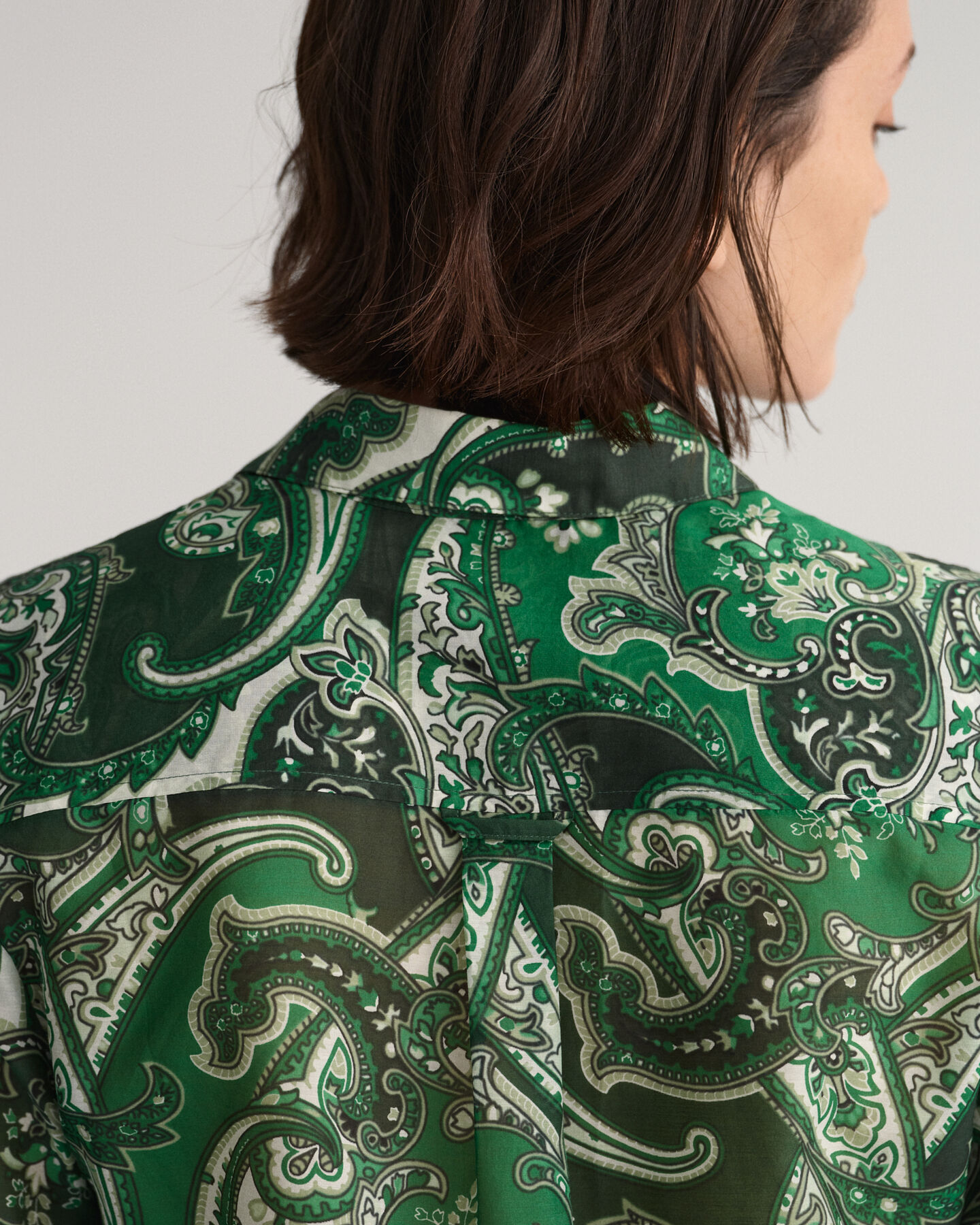 Regular fit paisleyskjorta i bomullssiden