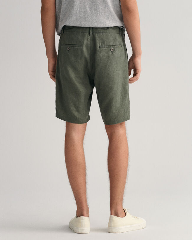 Relaxed fit linneshorts med dragsko