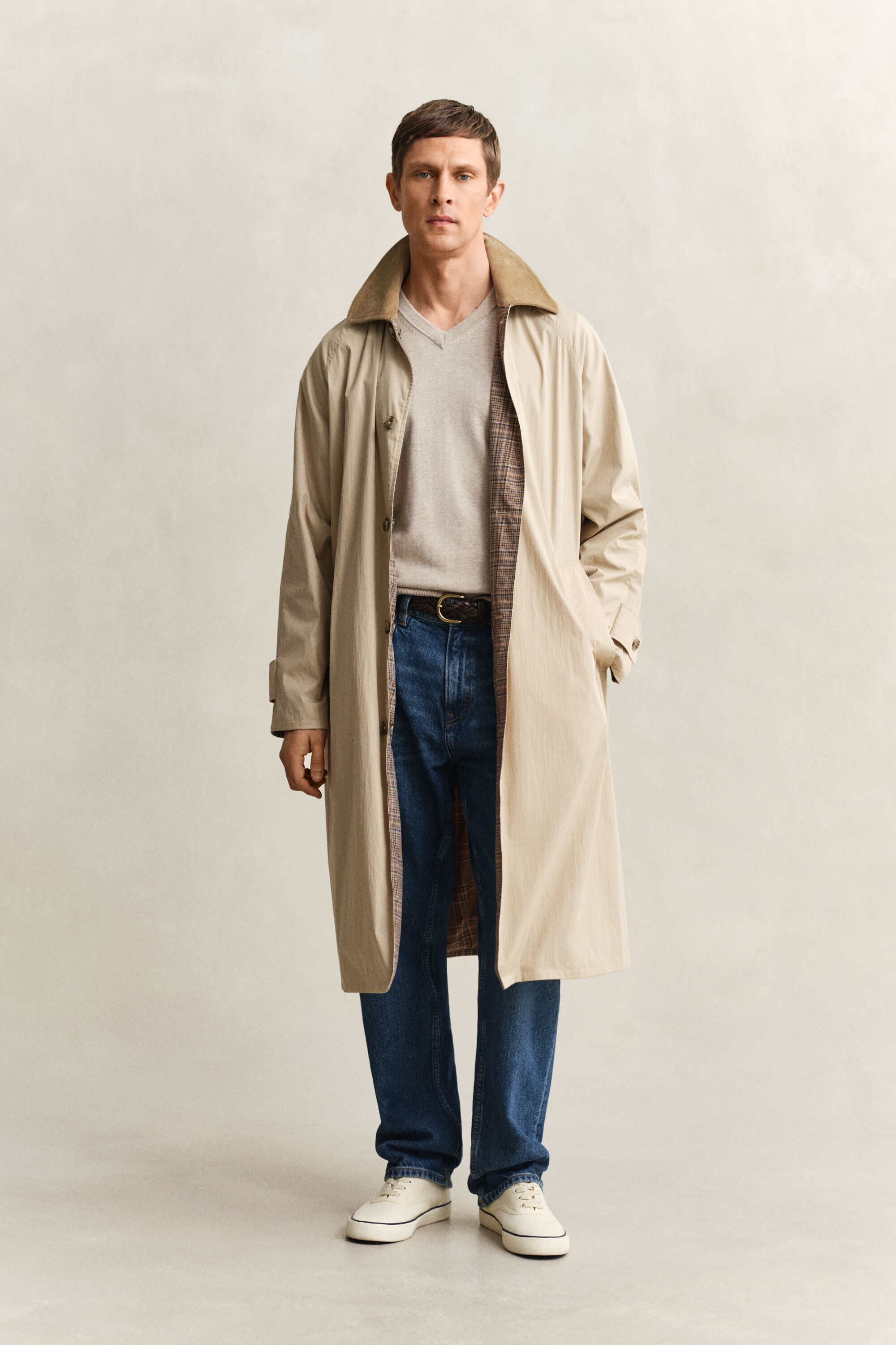 Klassisk V-ringad bomullströja