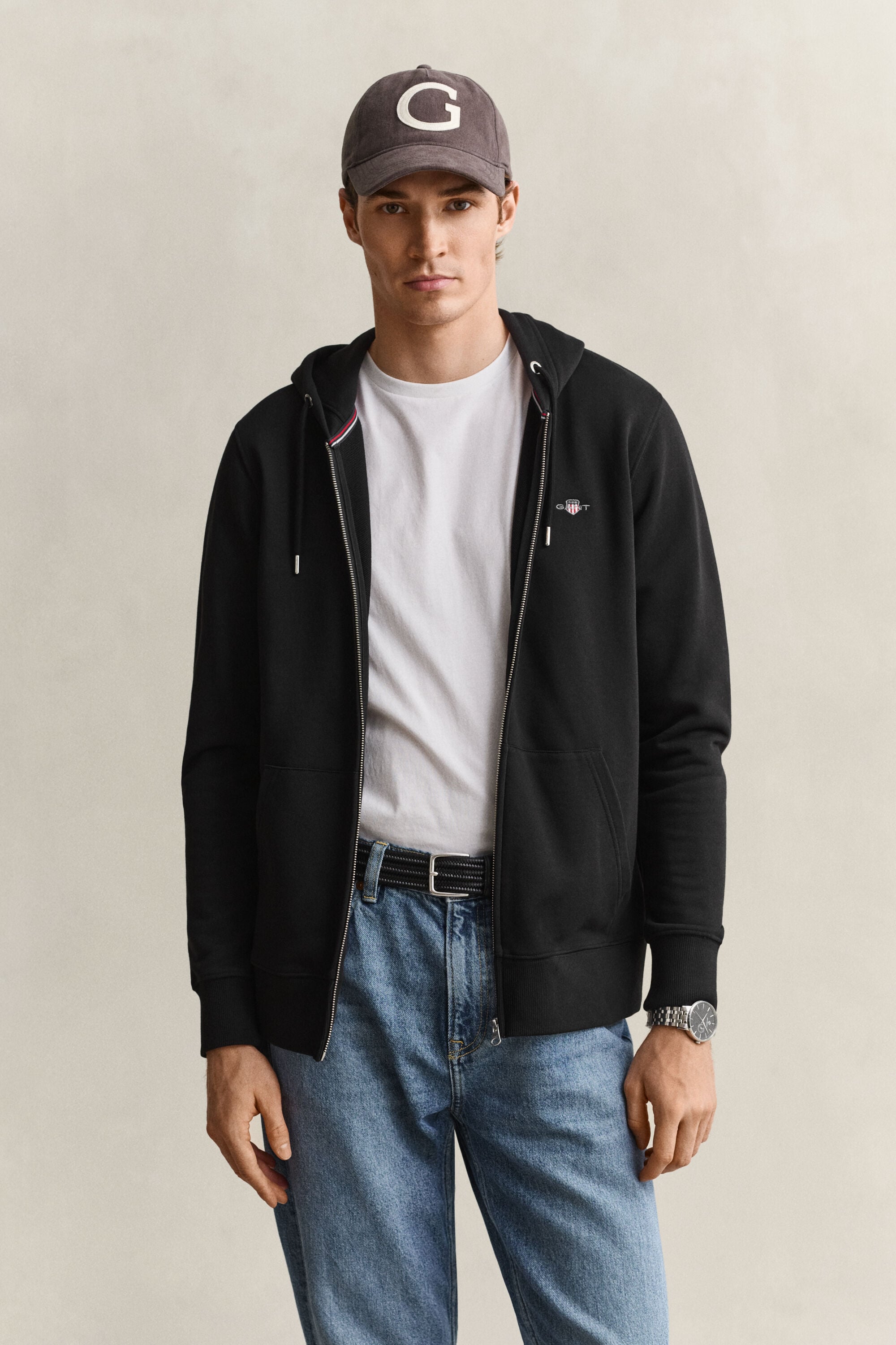 Shield hoodie med dragkedja
