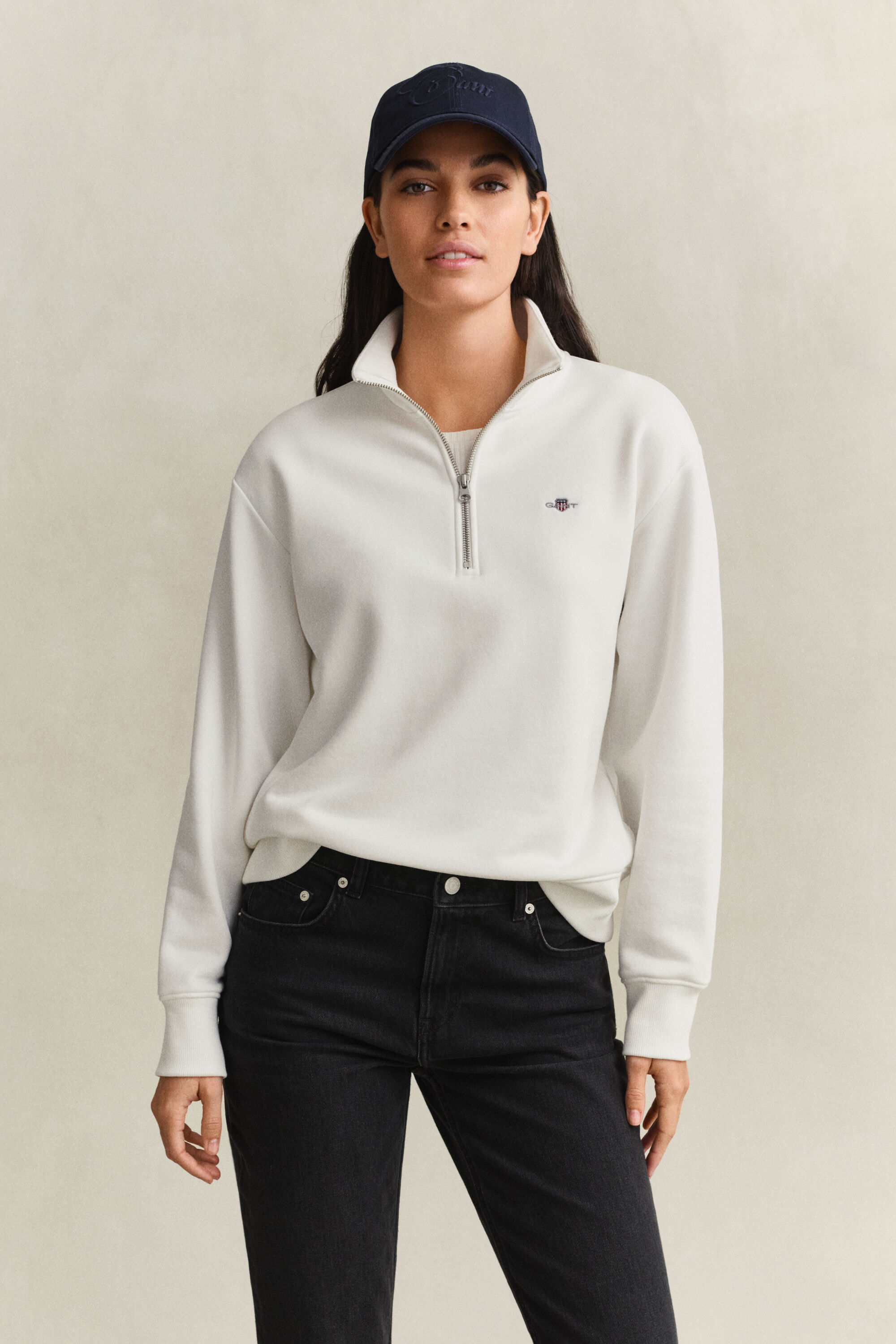 Shield sweatshirt med dragkedja vid halsöppningen