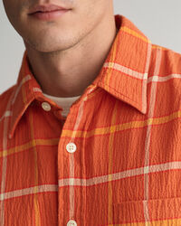 Oversized rutig skjorta med struktur