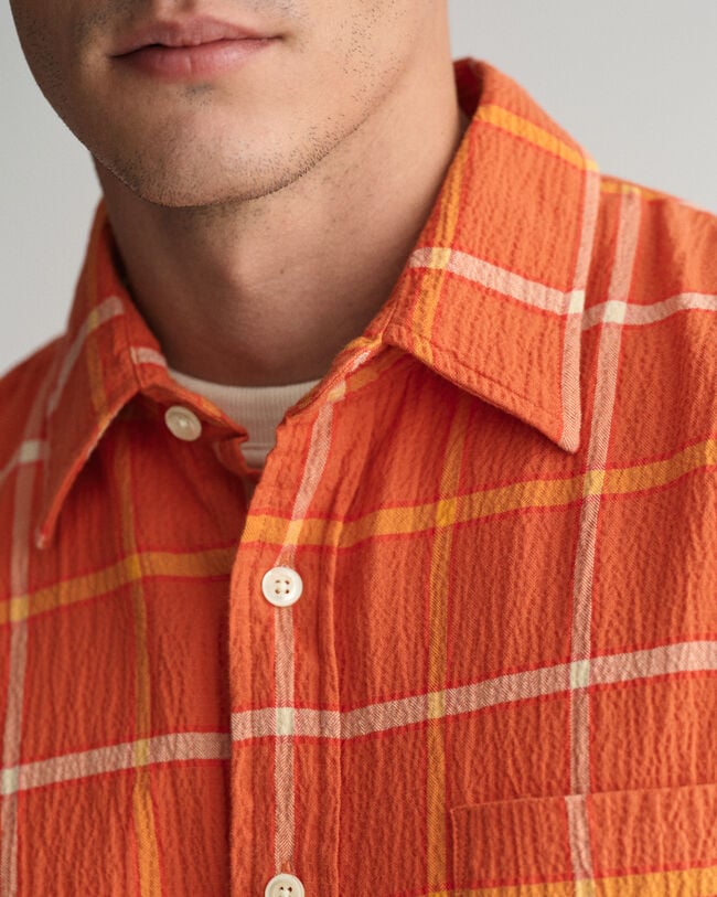 Oversized rutig skjorta med struktur