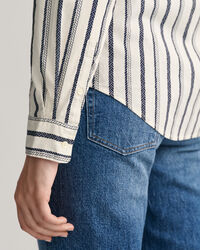 Regular fit repmönstrad skjorta i bomullsvoile