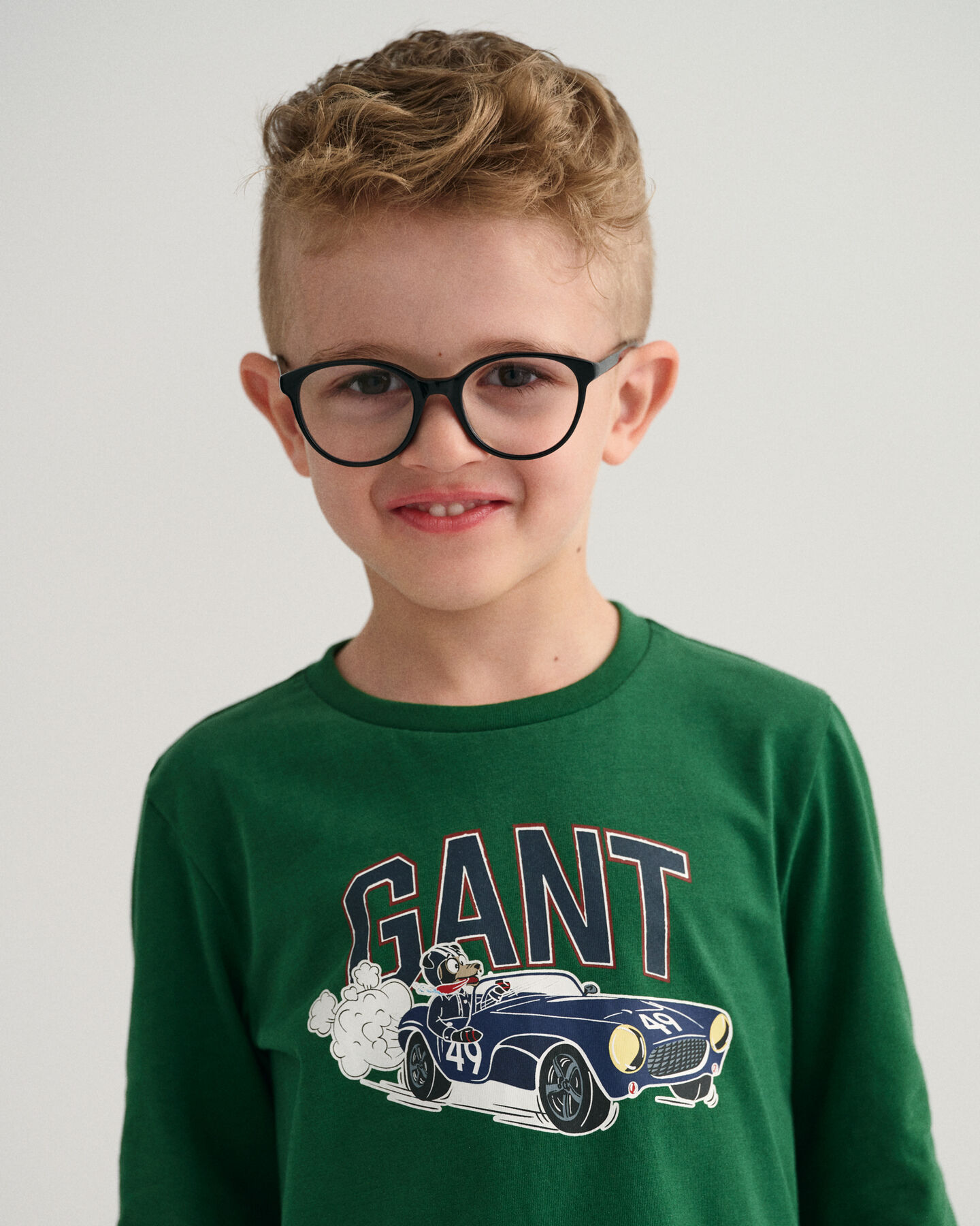 Boys Driving Dog l&aring;ng&auml;rmad t-shirt