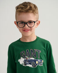 Boys Driving Dog l&aring;ng&auml;rmad t-shirt