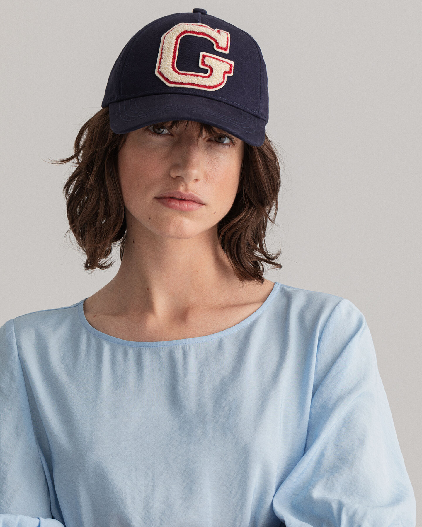 Flounce klänning med puffärm