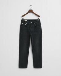 Cropped stretchjeans med raka ben