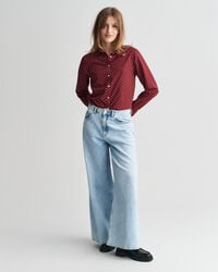 Regular fit prickig skjorta i bomullsvoile