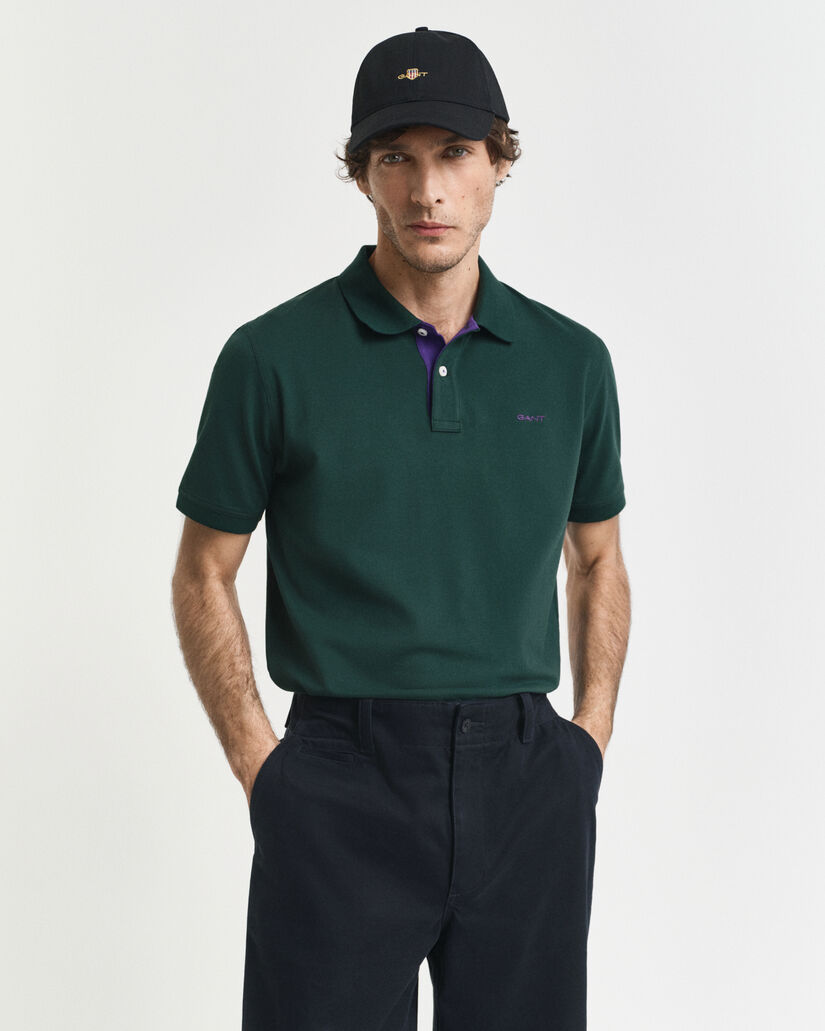 Kontrastfärgad pikétröja