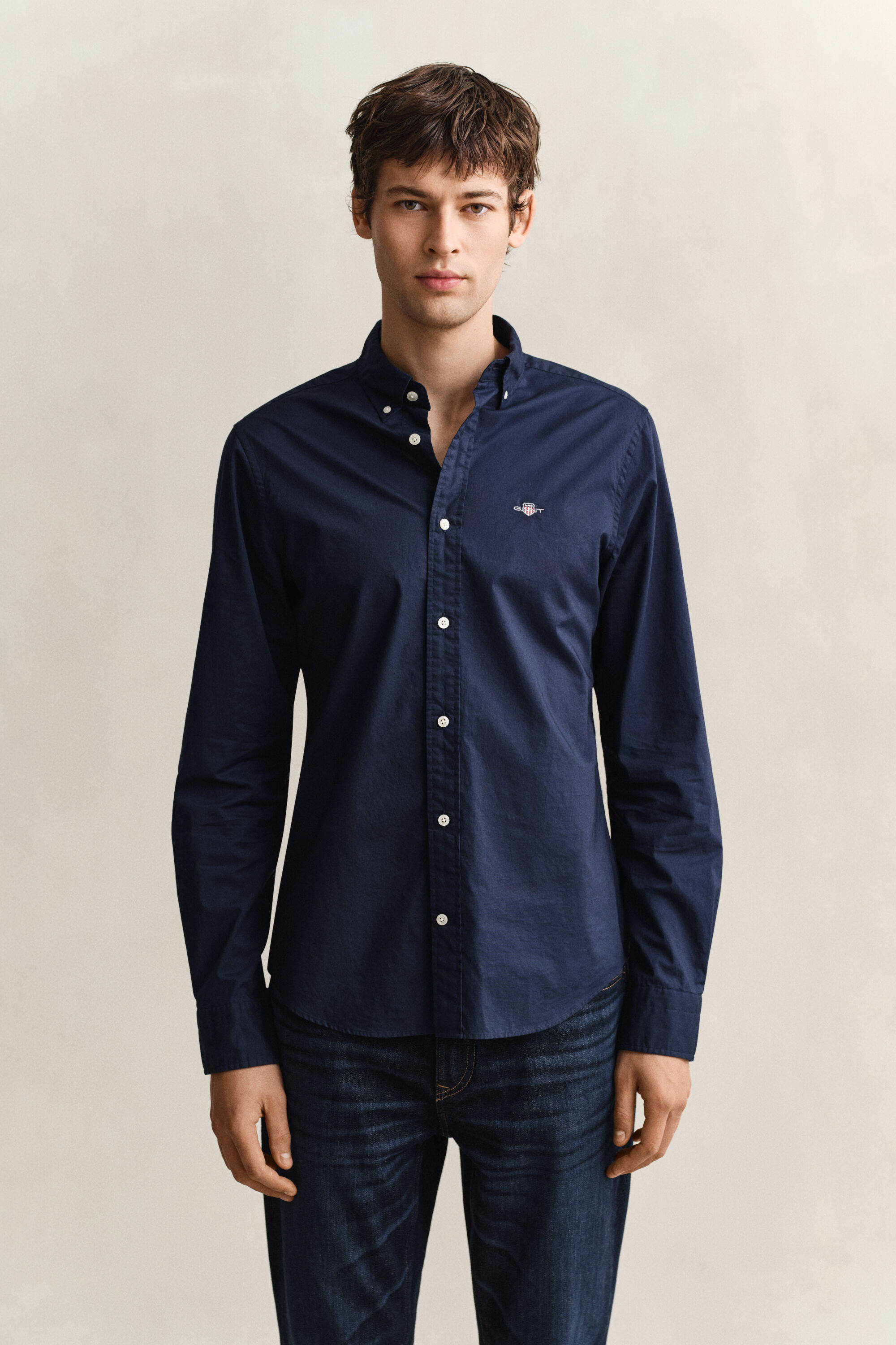 Slim fit klassisk poplinskjorta