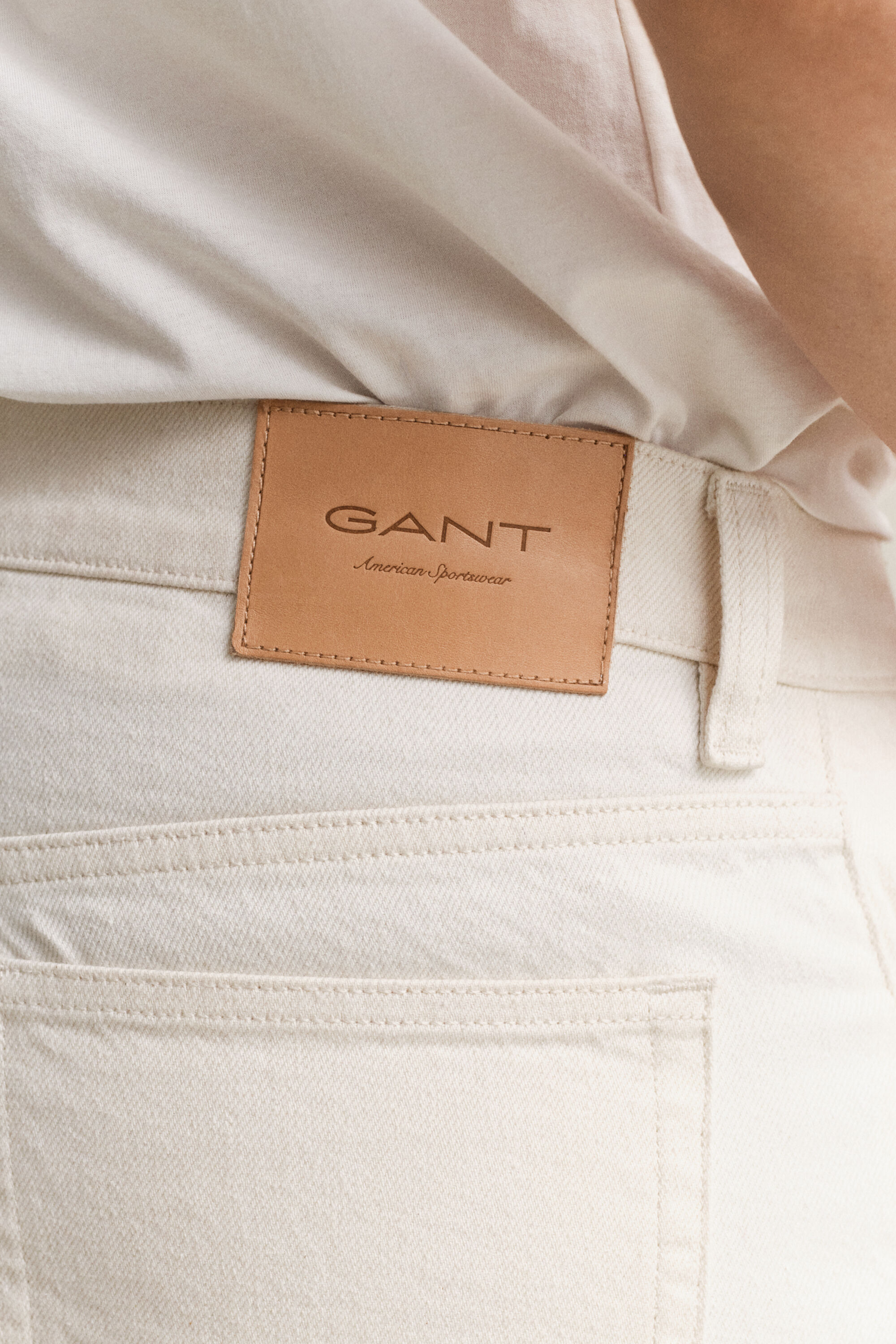 Straight fit jeans i écru