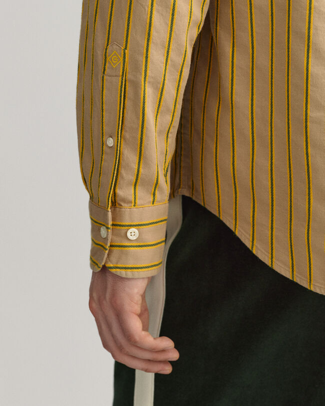 Relaxed fit dobbyvävd randig skjorta