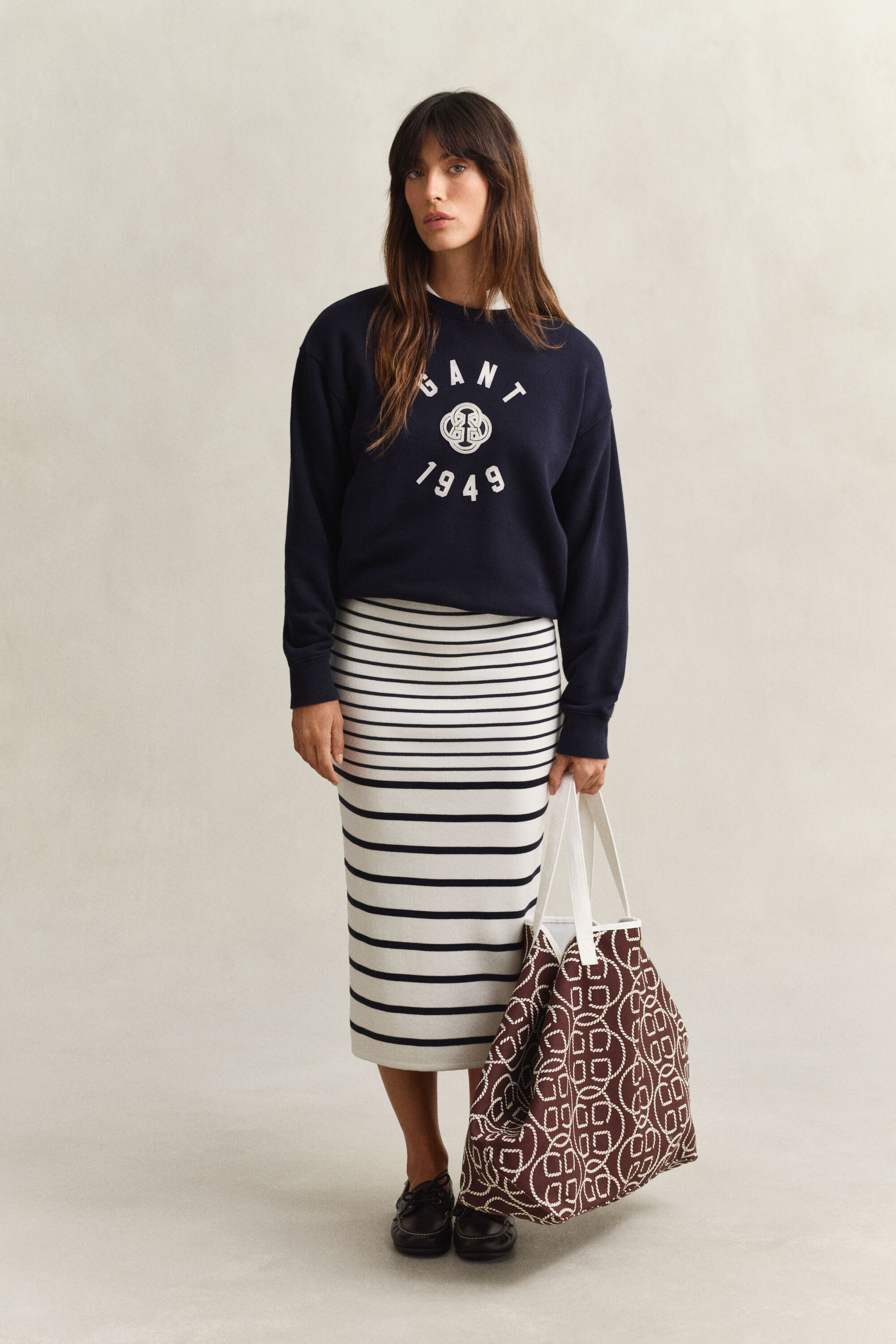 Rundhalsad sweatshirt med tryck