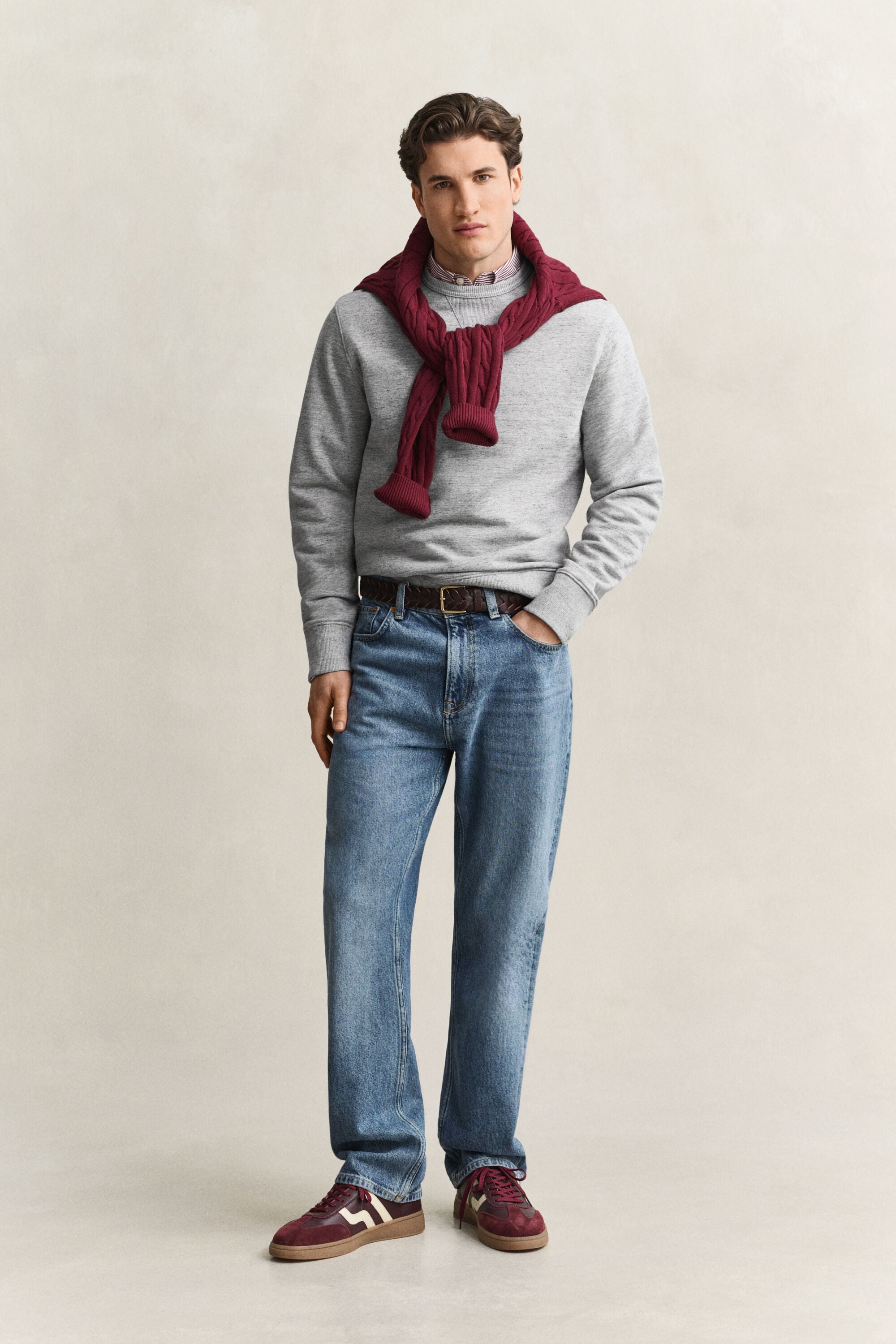 Melerad rundhalsad sweatshirt