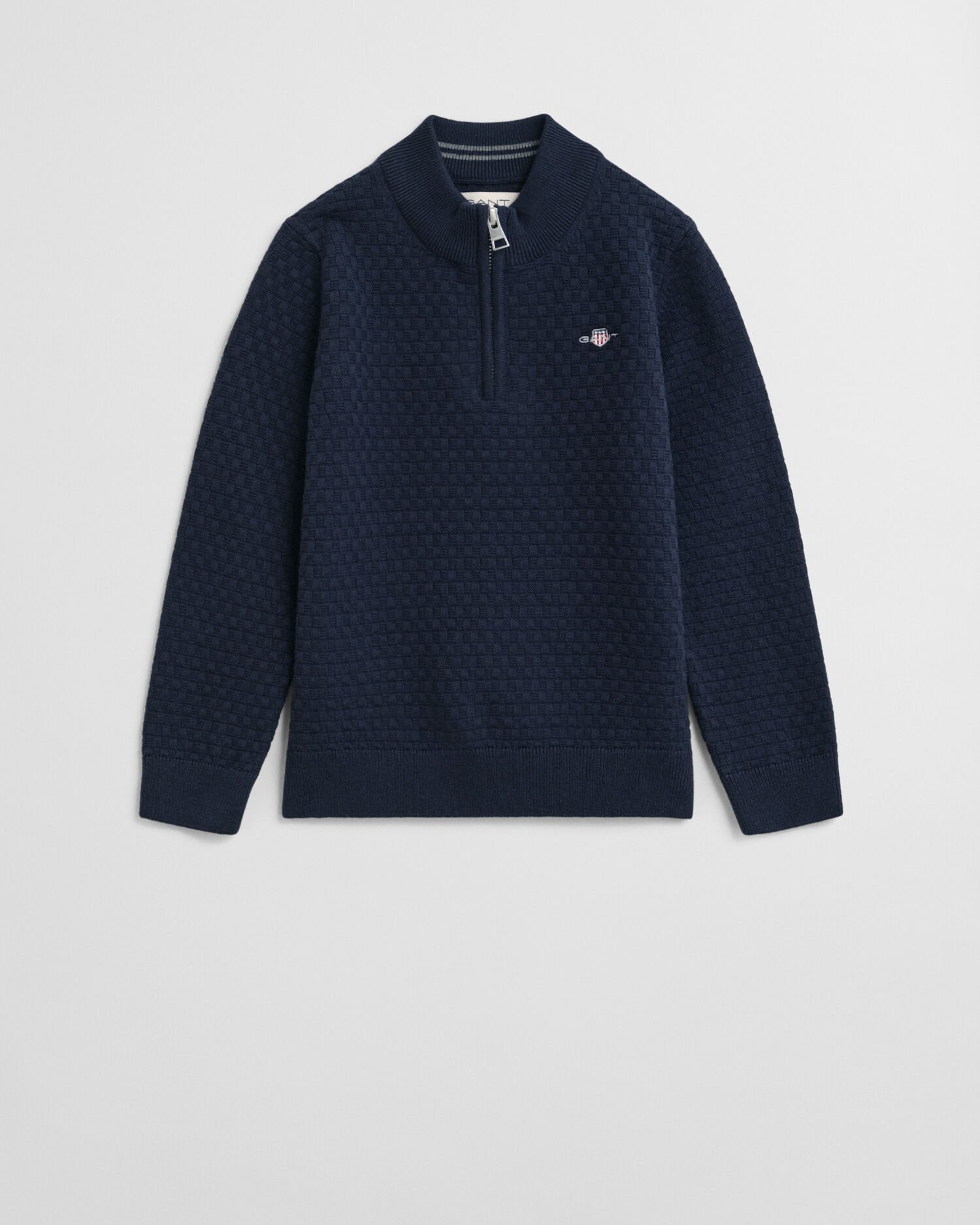 Kids tröja med half-zip och mikrostruktur