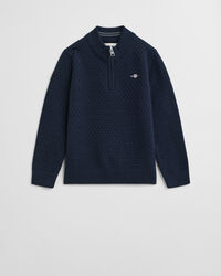 Kids tröja med half-zip och mikrostruktur