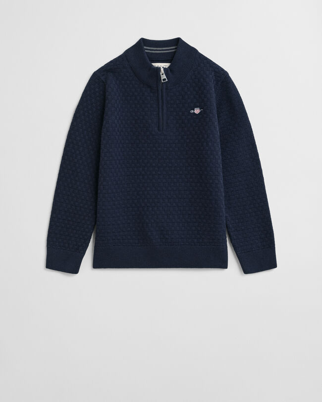 Kids tröja med half-zip och mikrostruktur