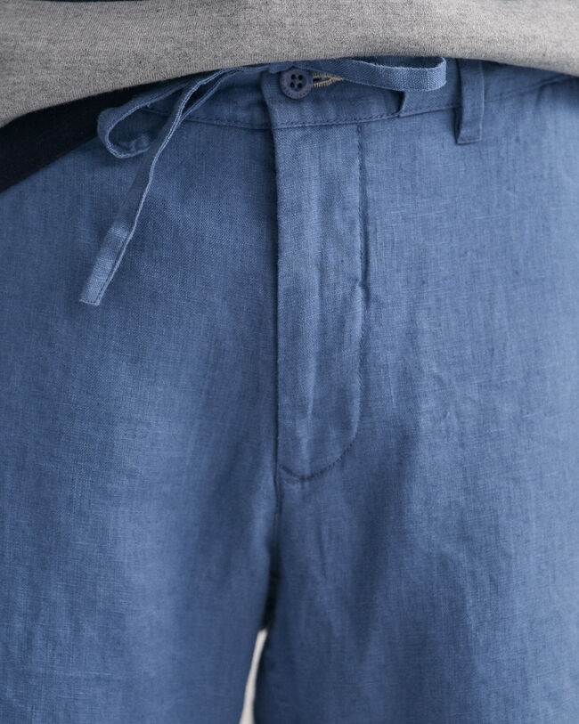 Relaxed fit linneshorts med dragsko