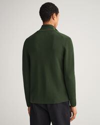 Ribbstickad tr&ouml;ja med dragkedja