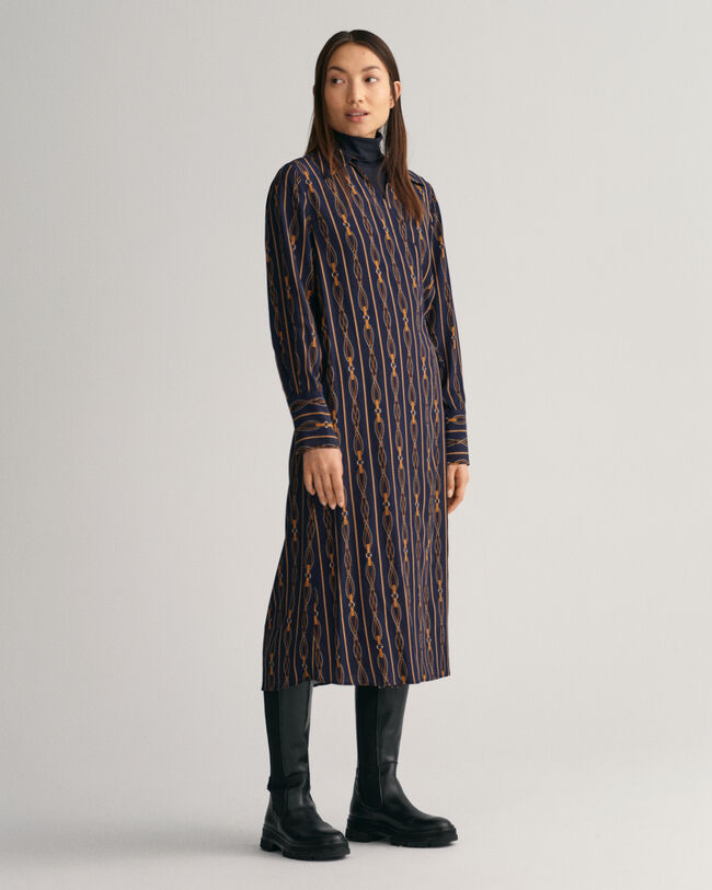 Regular fit randig omlottklänning