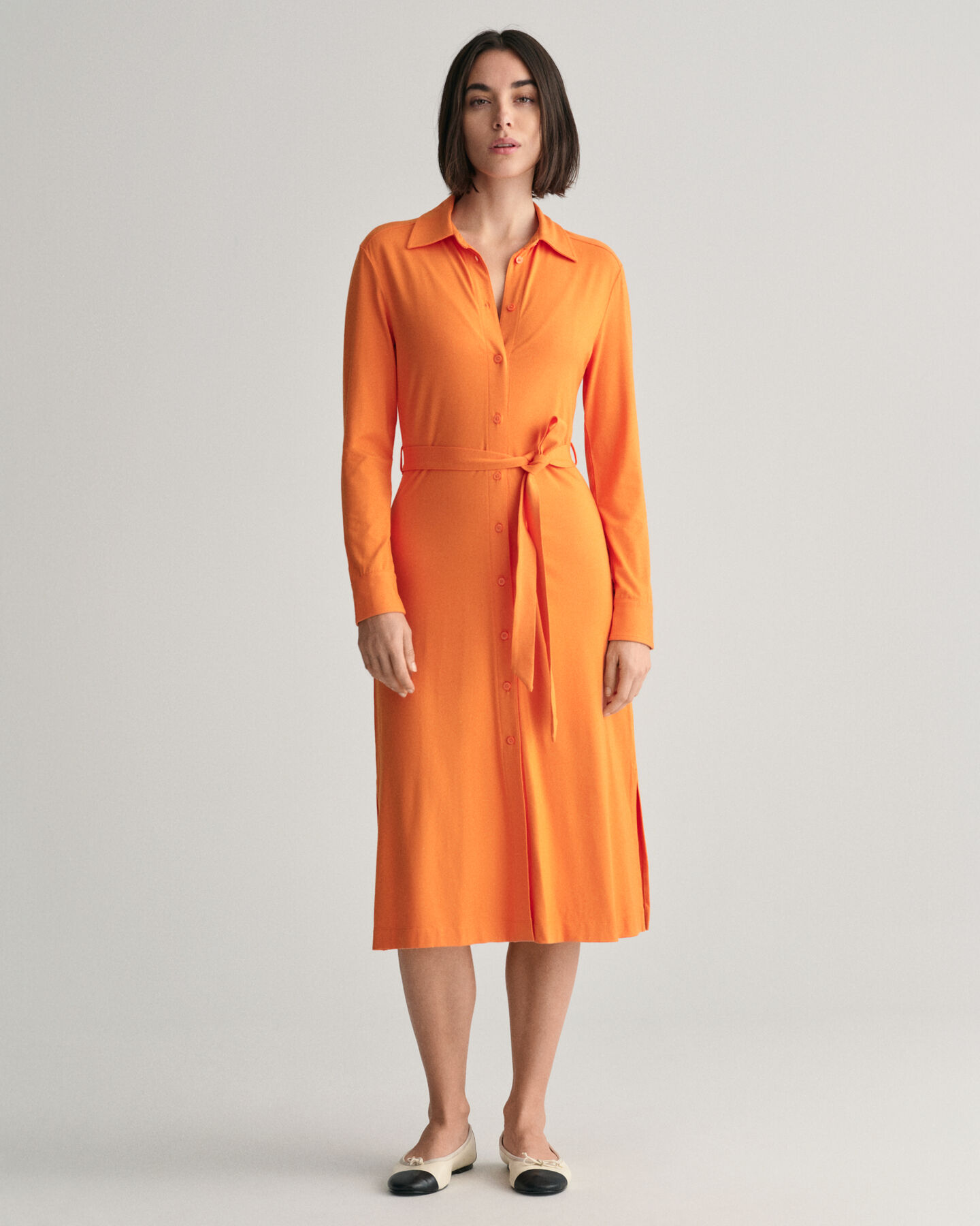 Slim fit skjortkl&auml;nning i jersey