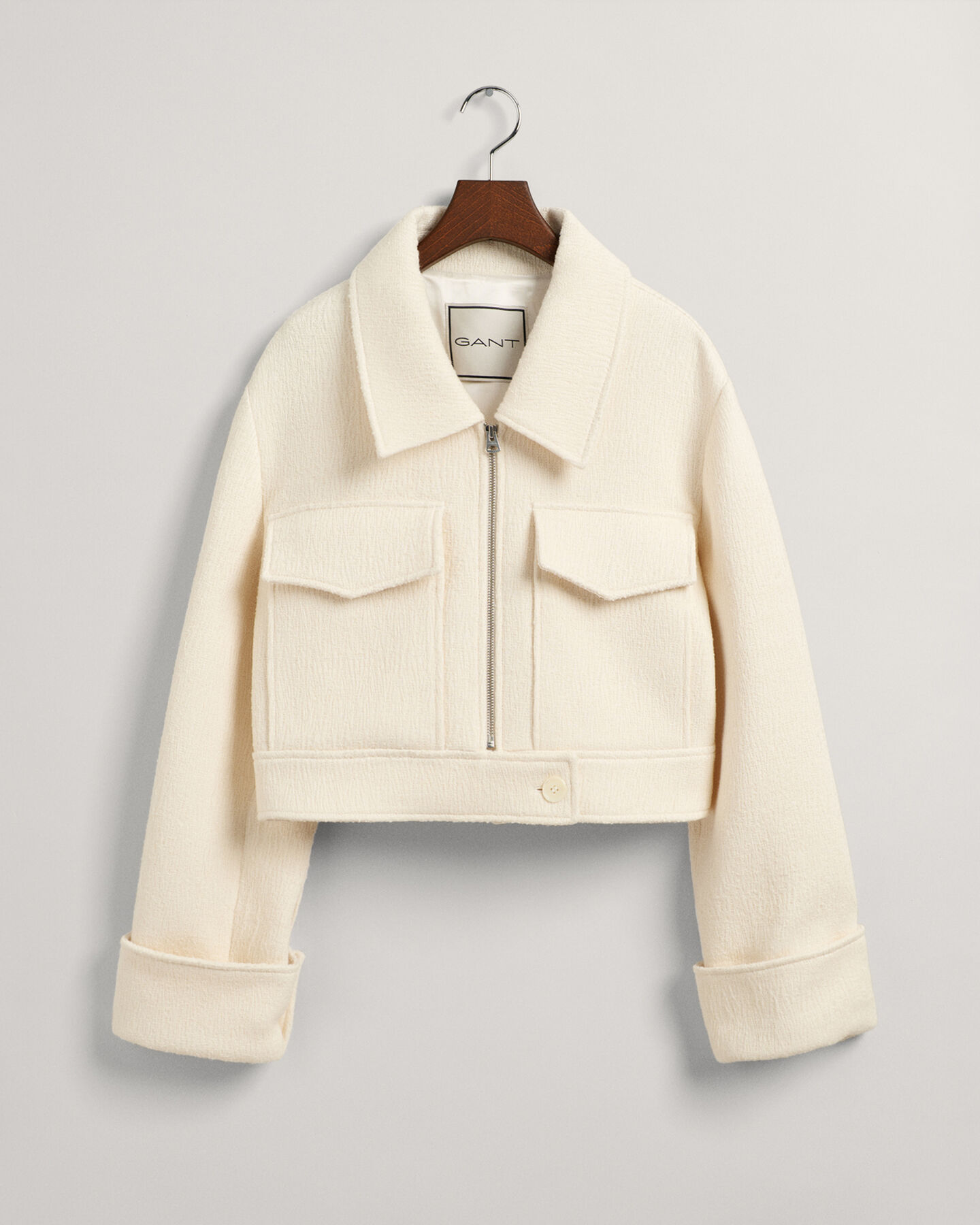 Cropped boucl&eacute;jacka