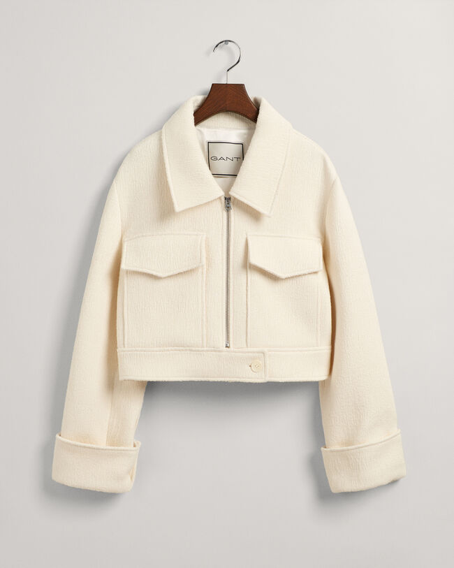 Cropped boucl&eacute;jacka