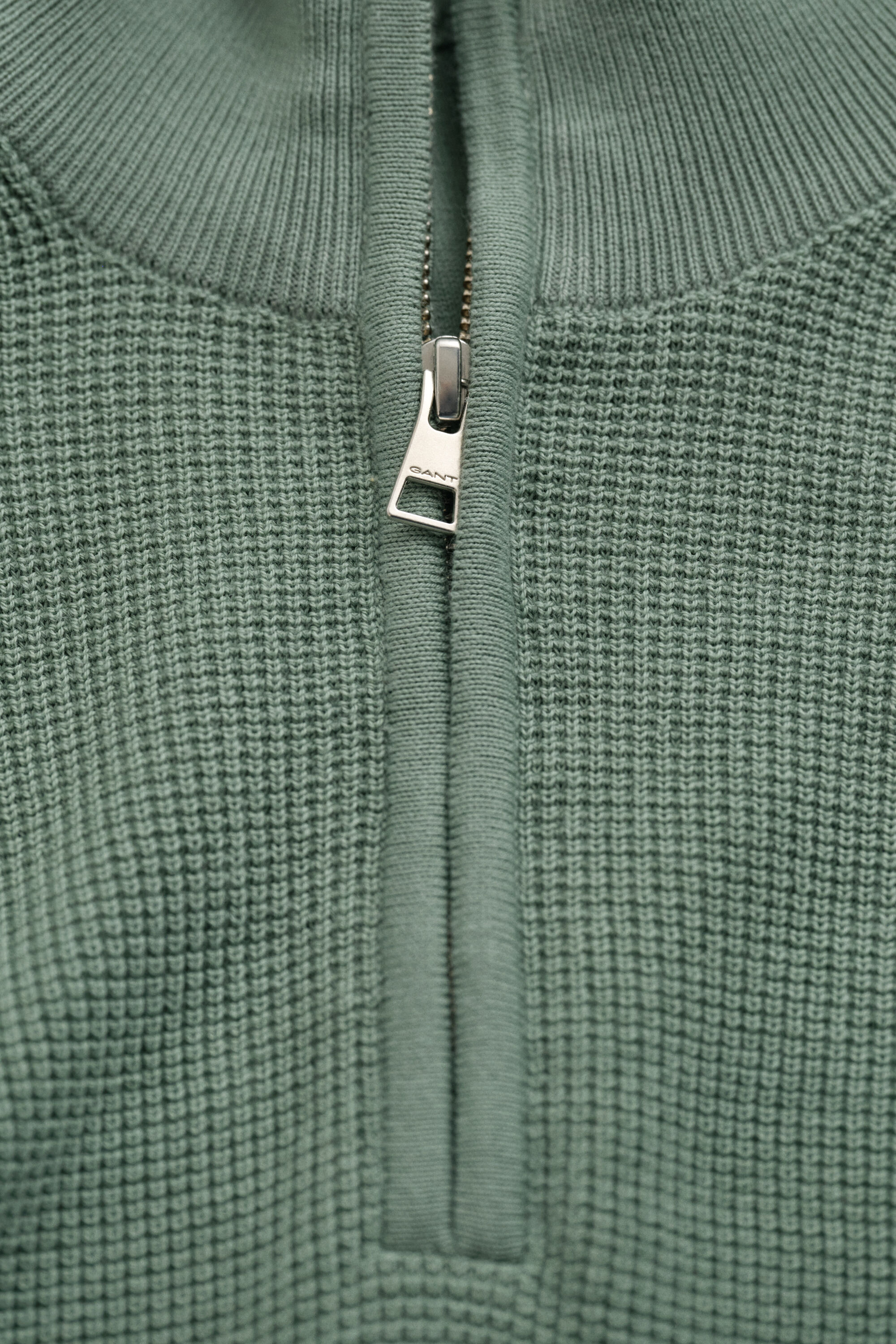 Bomullströja med struktur och half-zip